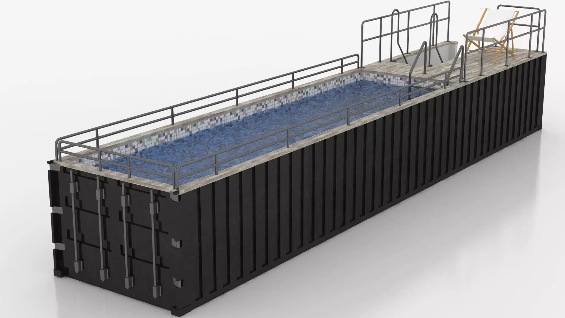 Container Swimming Pool Low-poly 3D model_8