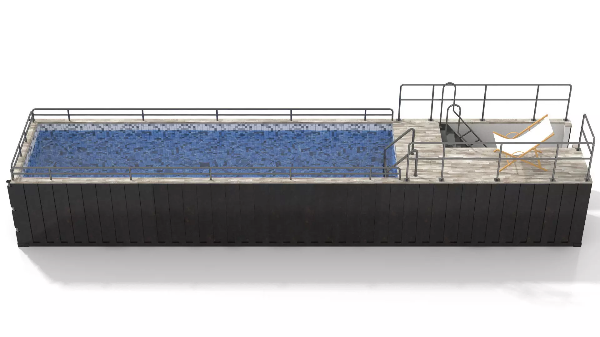 Container Swimming Pool Low-poly 3D model_4