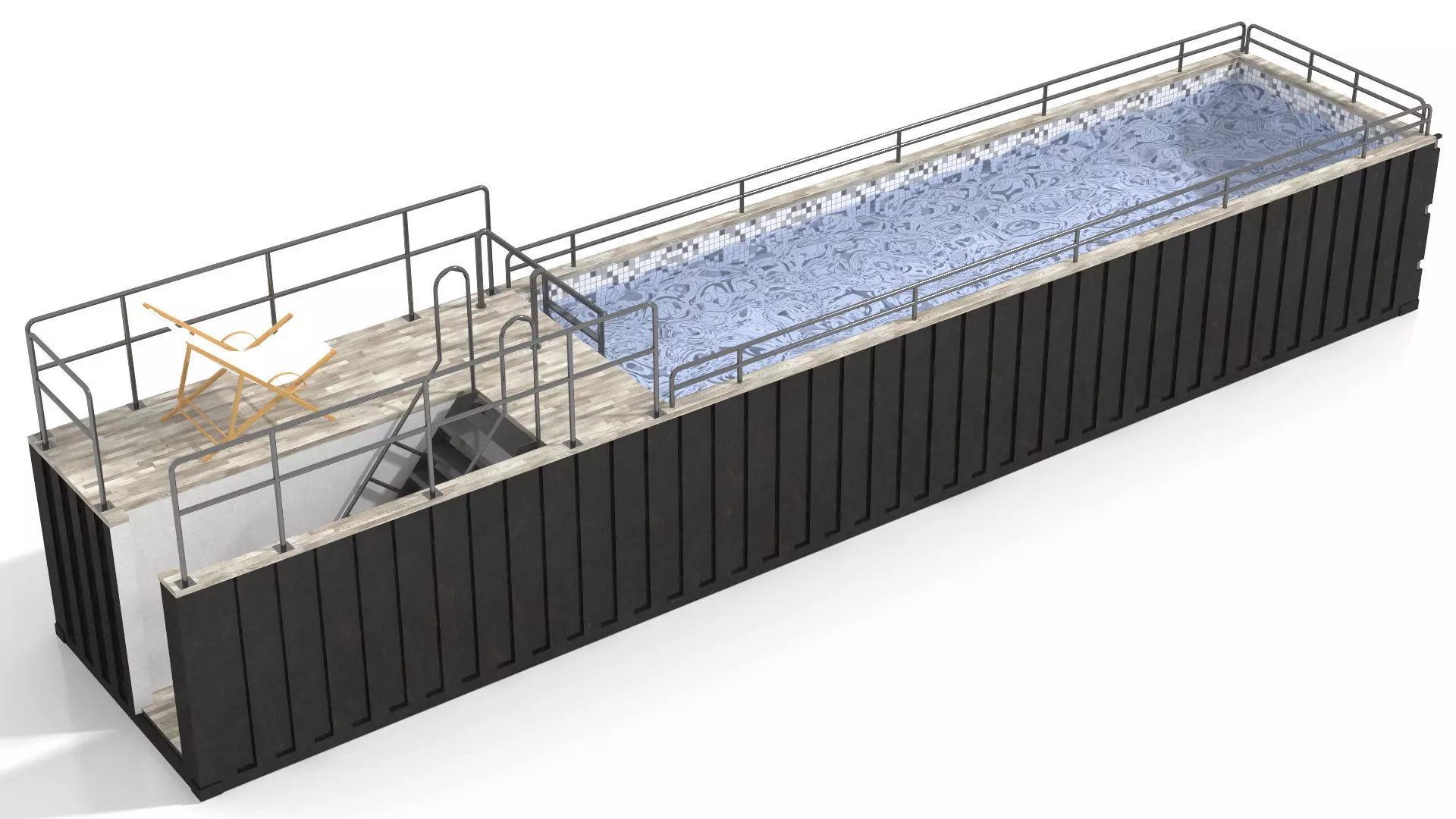 Container Swimming Pool Low-poly 3D model_0