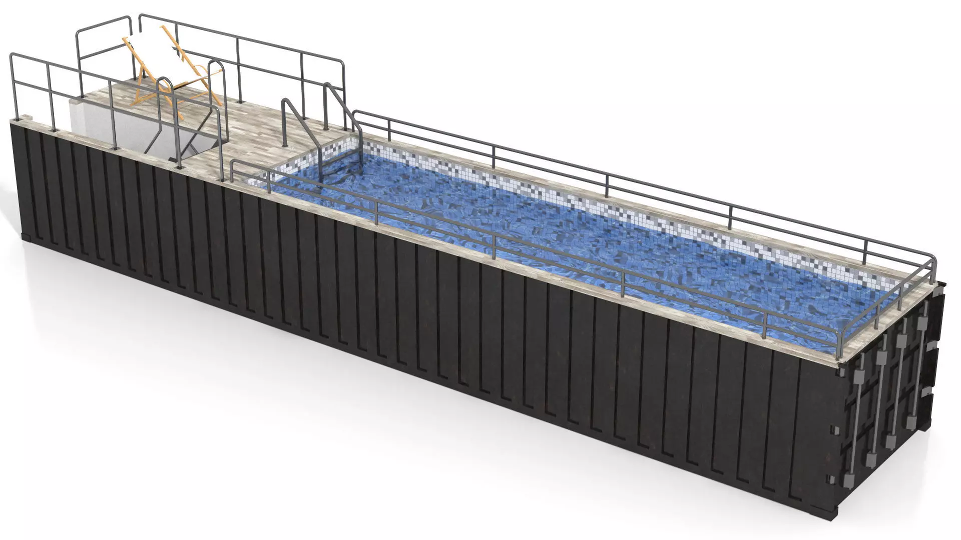 Container Swimming Pool Low-poly 3D model_3