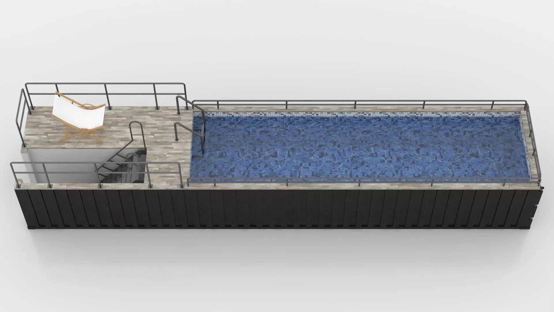 Container Swimming Pool Low-poly 3D model_7