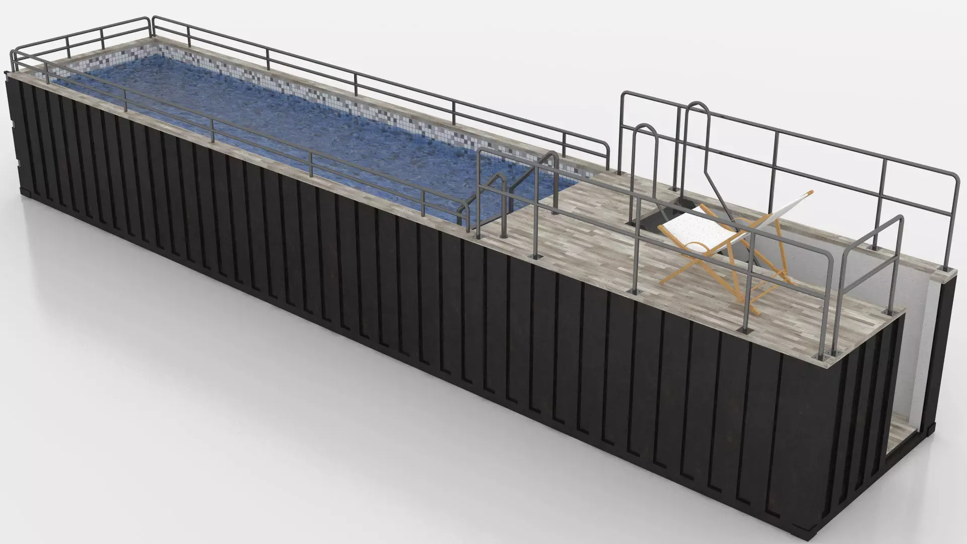 Container Swimming Pool Low-poly 3D model_5