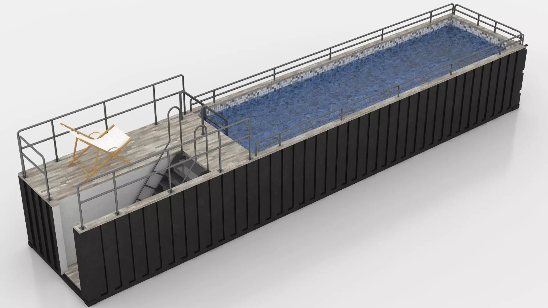 Container Swimming Pool Low-poly 3D model_6