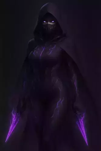 Dark Female Assassin 3D Model Fantasy Rogue Character