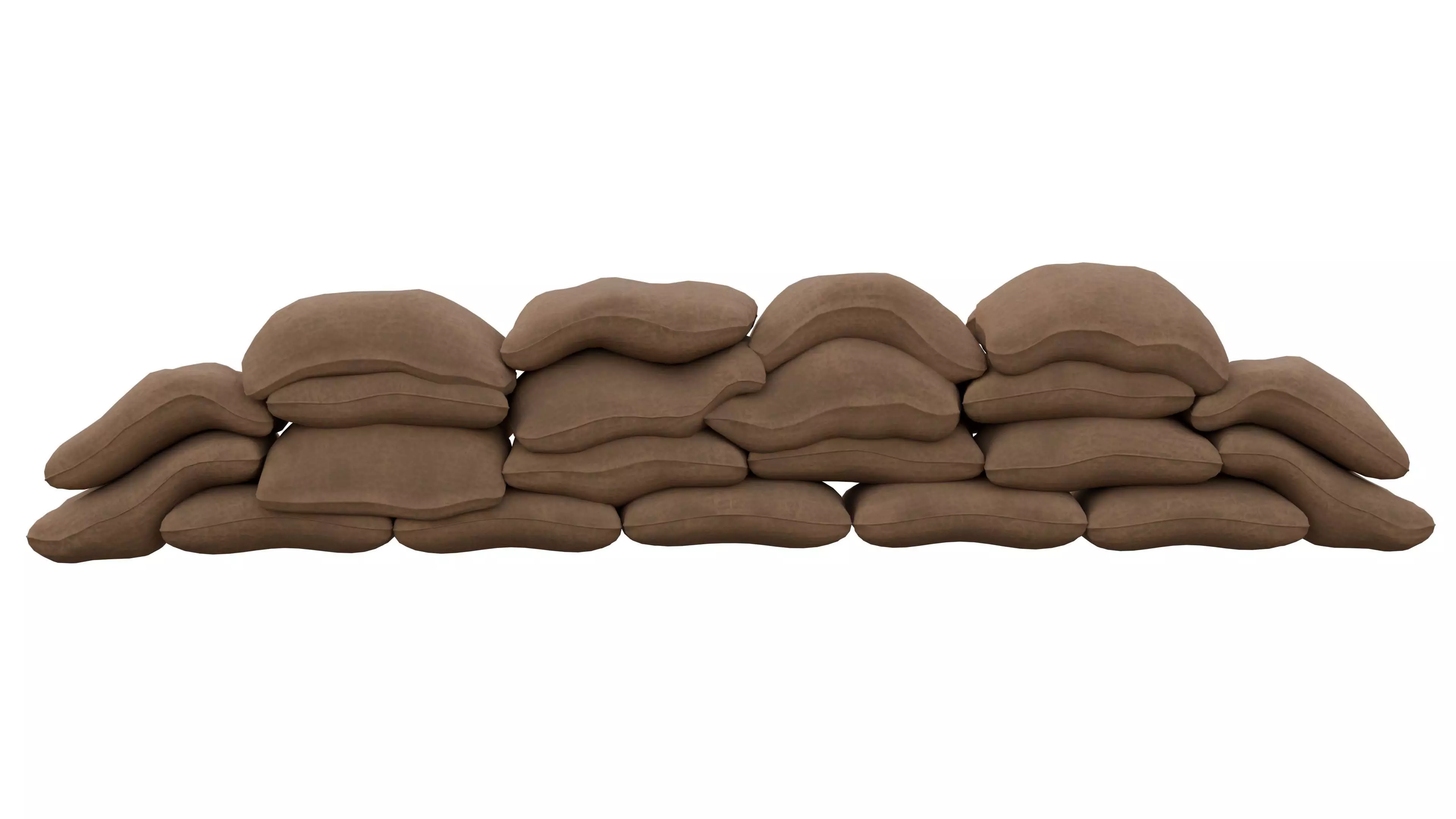 Sand Bag Wall Low-poly 3D model_3