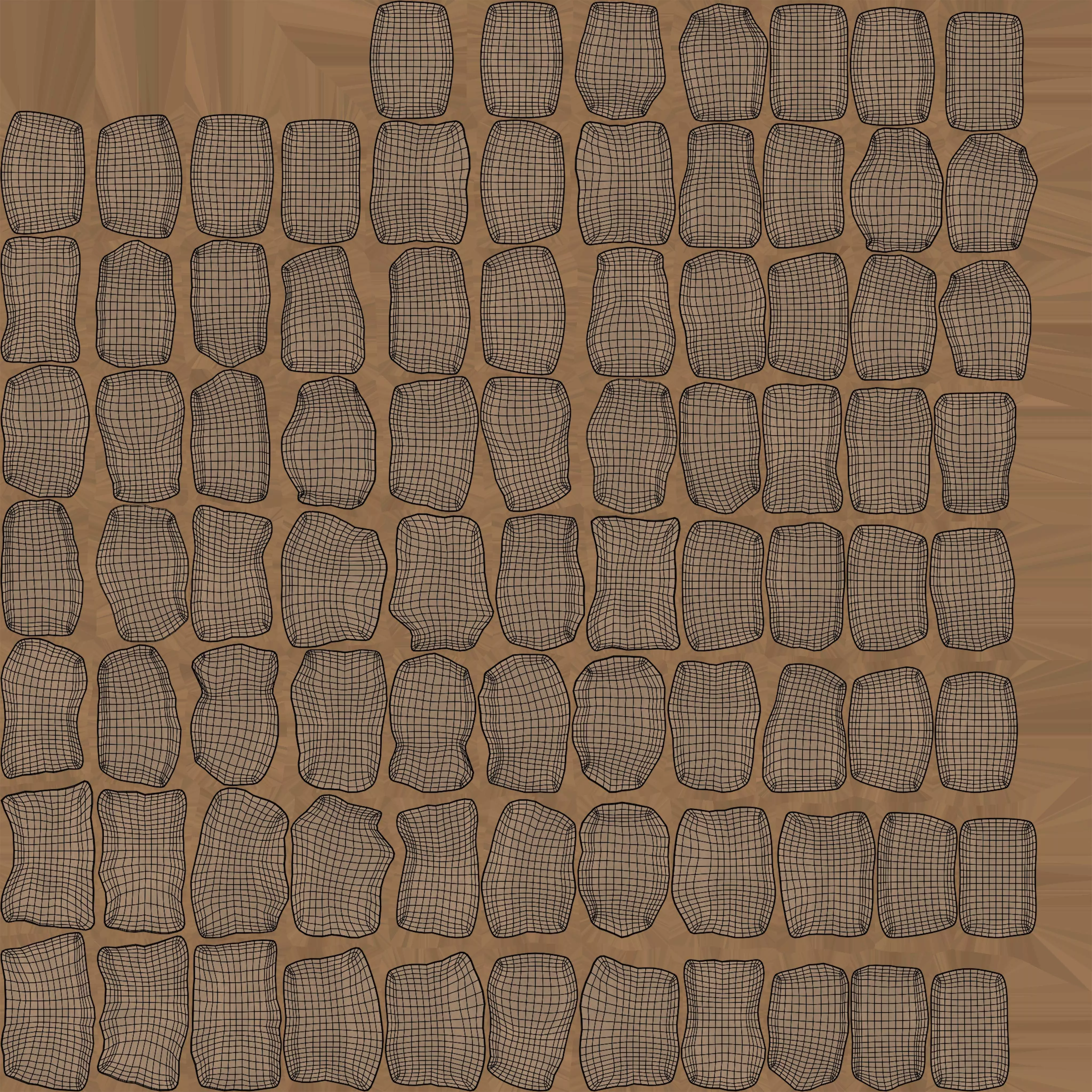 Sand Bag Wall Low-poly 3D model_7