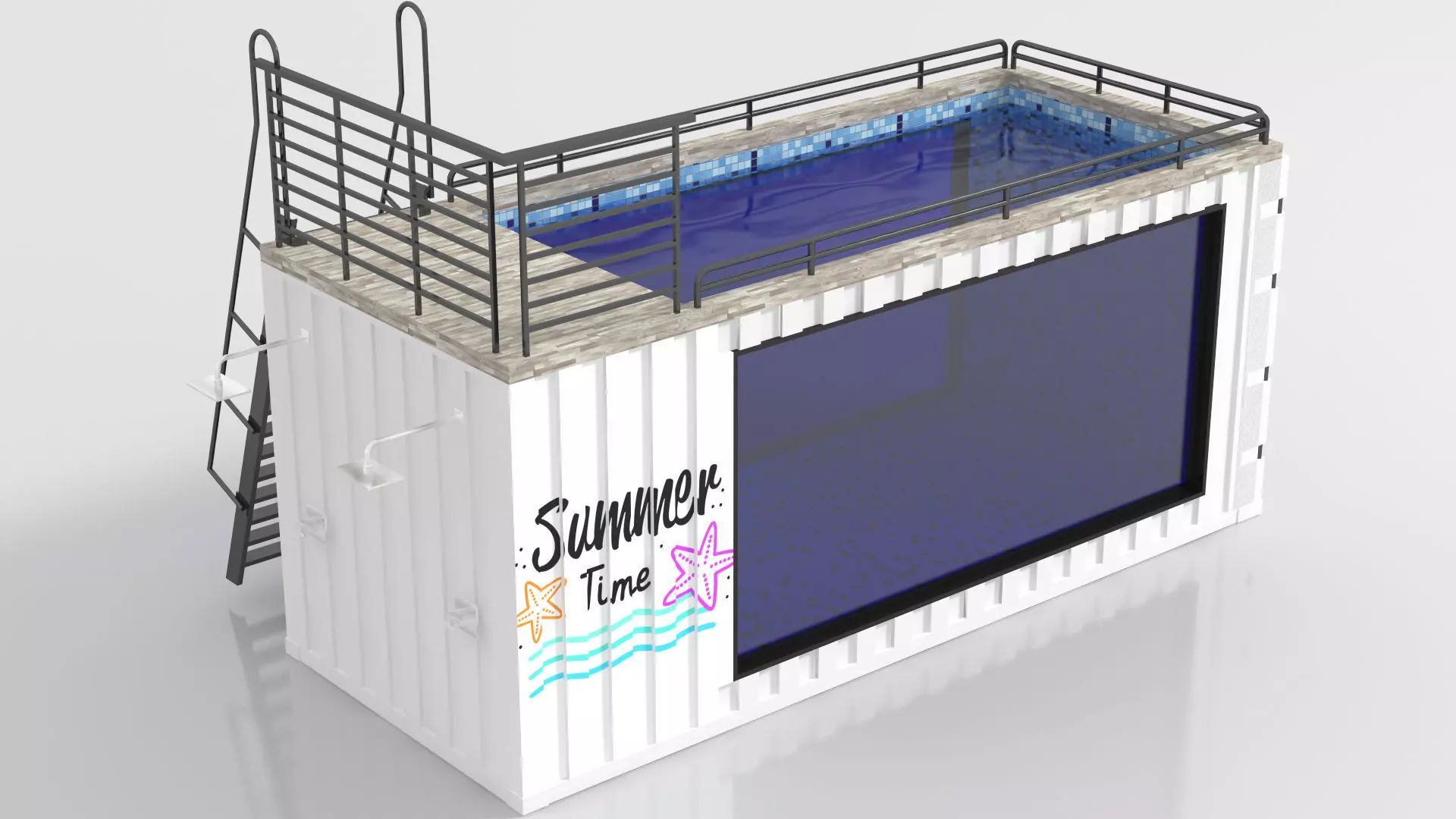 Container Swimming Pool Low-poly 3D model