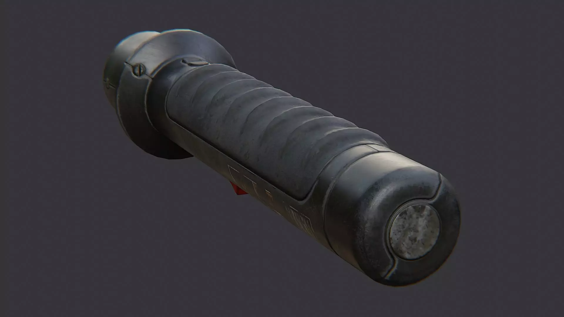 Military Stun Baton with Rugged Grip Low-poly 3D model_1