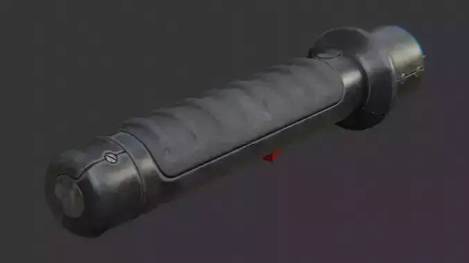 Military Stun Baton with Rugged Grip Low-poly 3D model