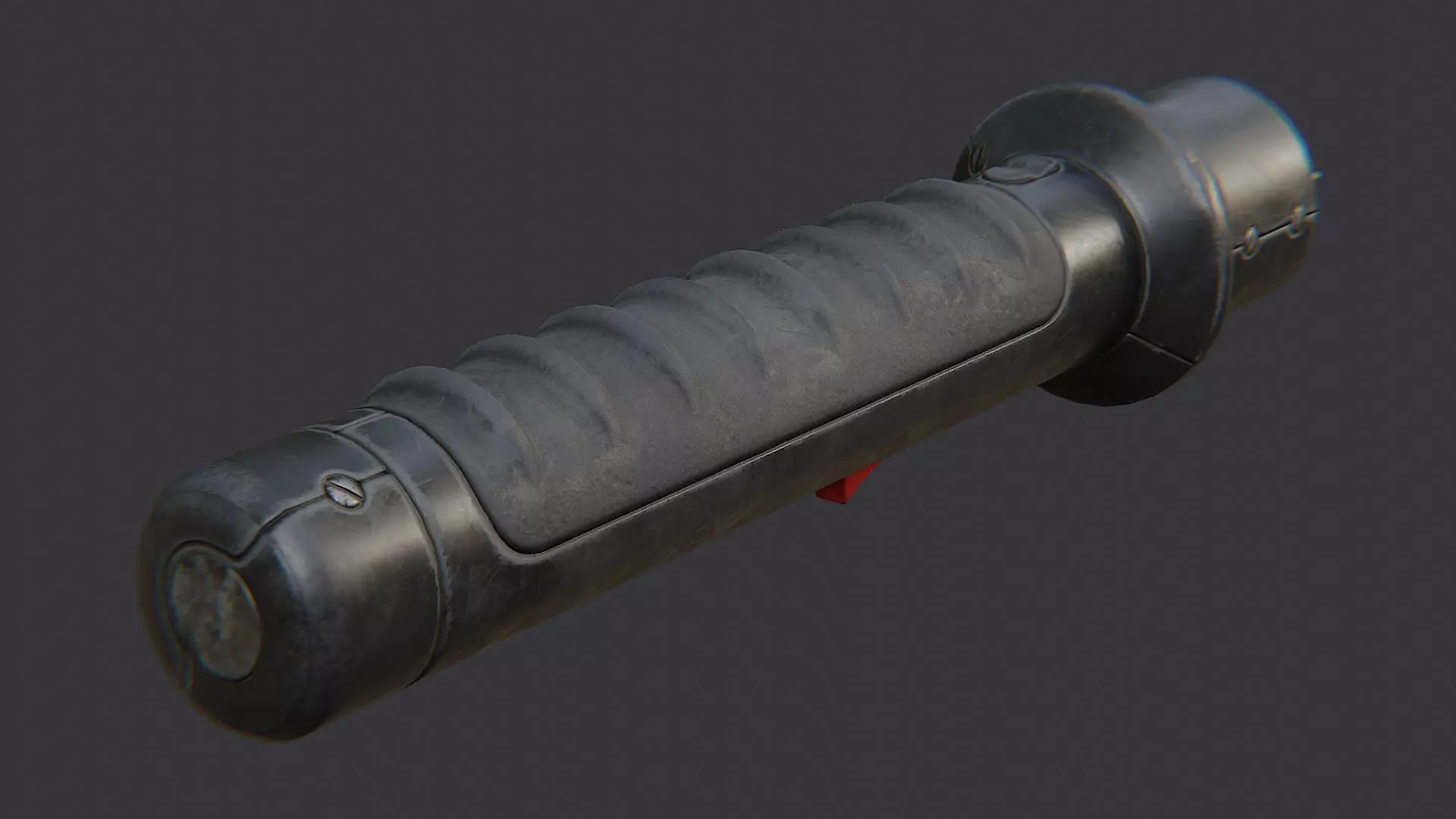 Military Stun Baton with Rugged Grip Low-poly 3D model_0