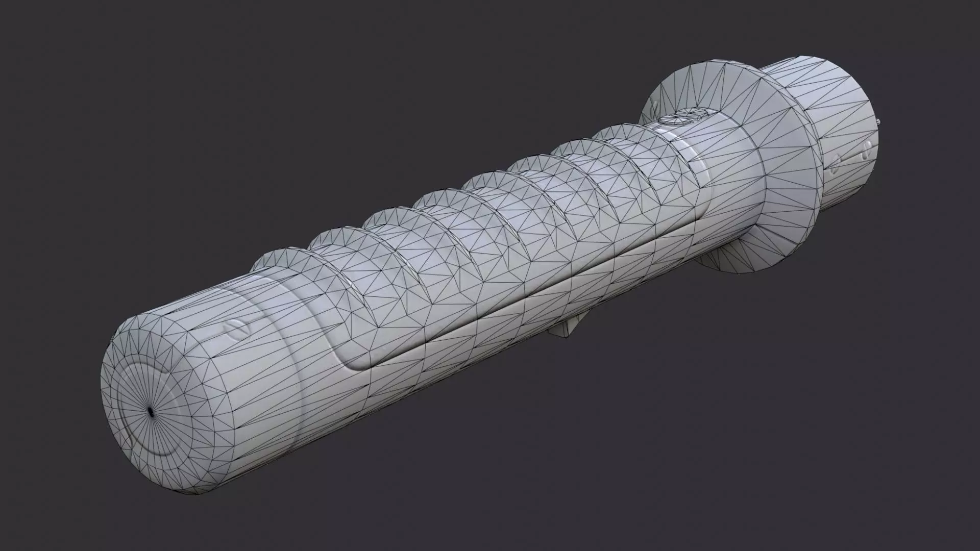 Military Stun Baton with Rugged Grip Low-poly 3D model_7