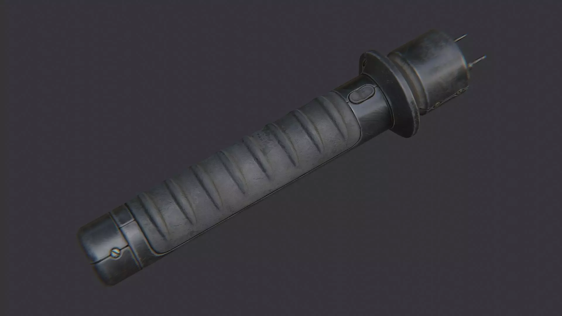 Military Stun Baton with Rugged Grip Low-poly 3D model_4