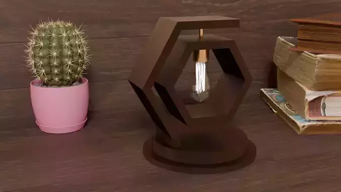 Funky Hanging Hexagon Lamp with Edison Bulb