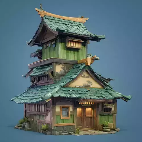 Stylized Asian Architecture Set 5 3D model 5