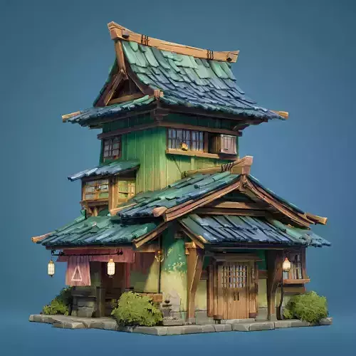 Stylized Asian Architecture Set 5 3D model 3