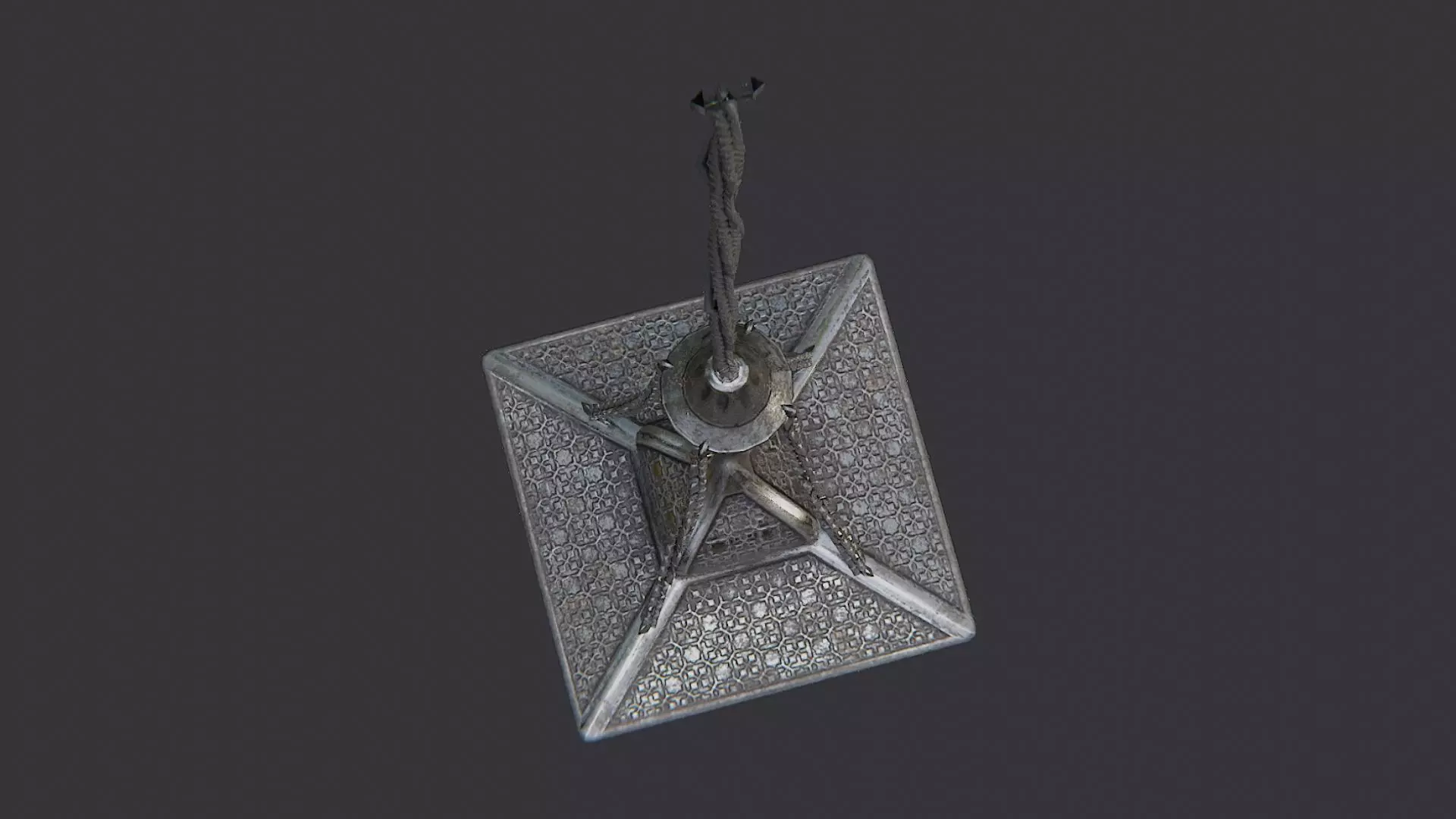 Industrial Pendant Chandelier Fixture Low-poly 3D model_4