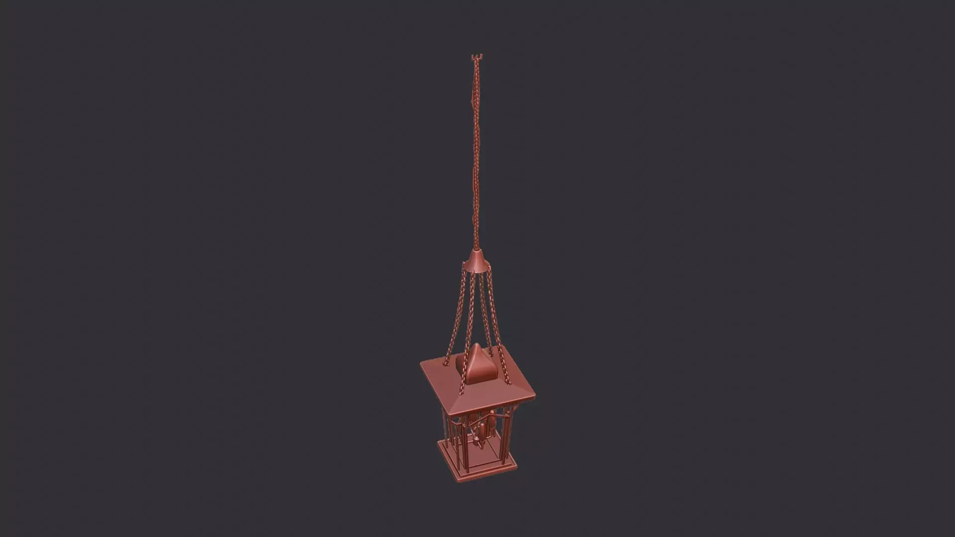 Industrial Pendant Chandelier Fixture Low-poly 3D model_6