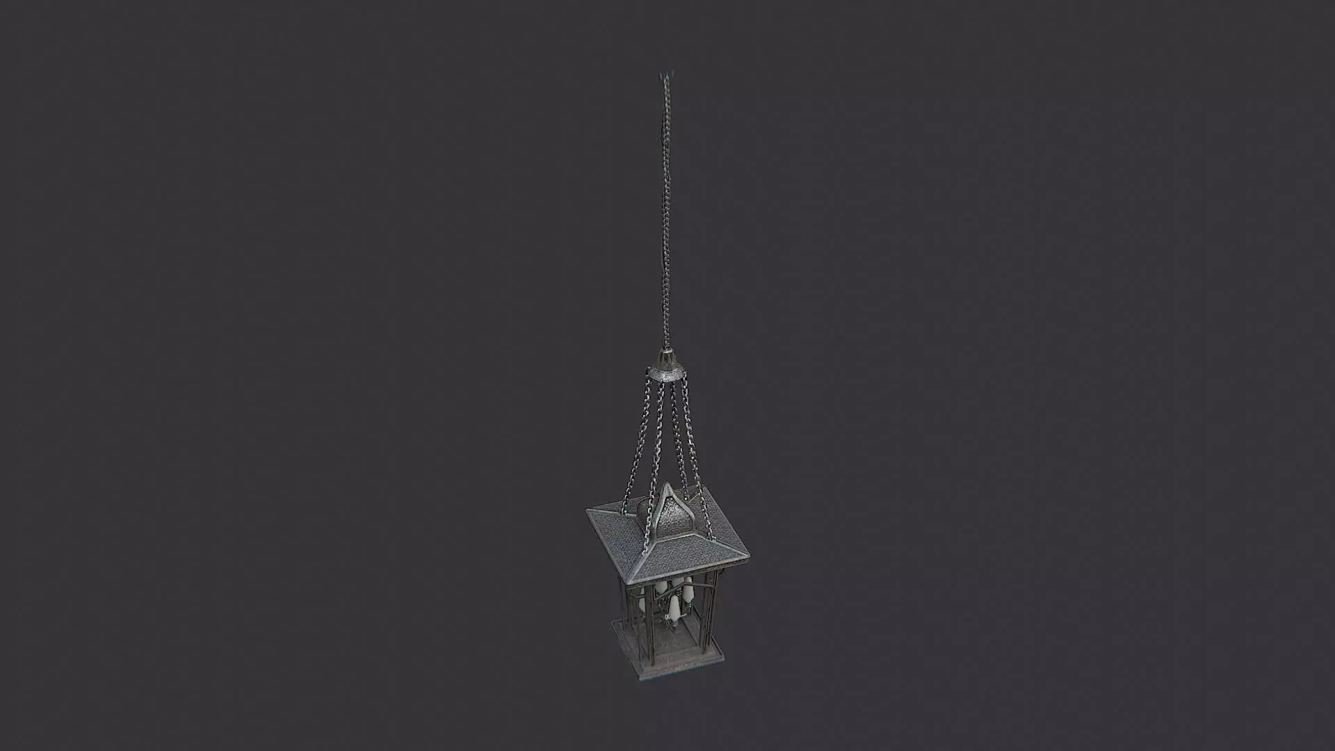 Industrial Pendant Chandelier Fixture Low-poly 3D model_0