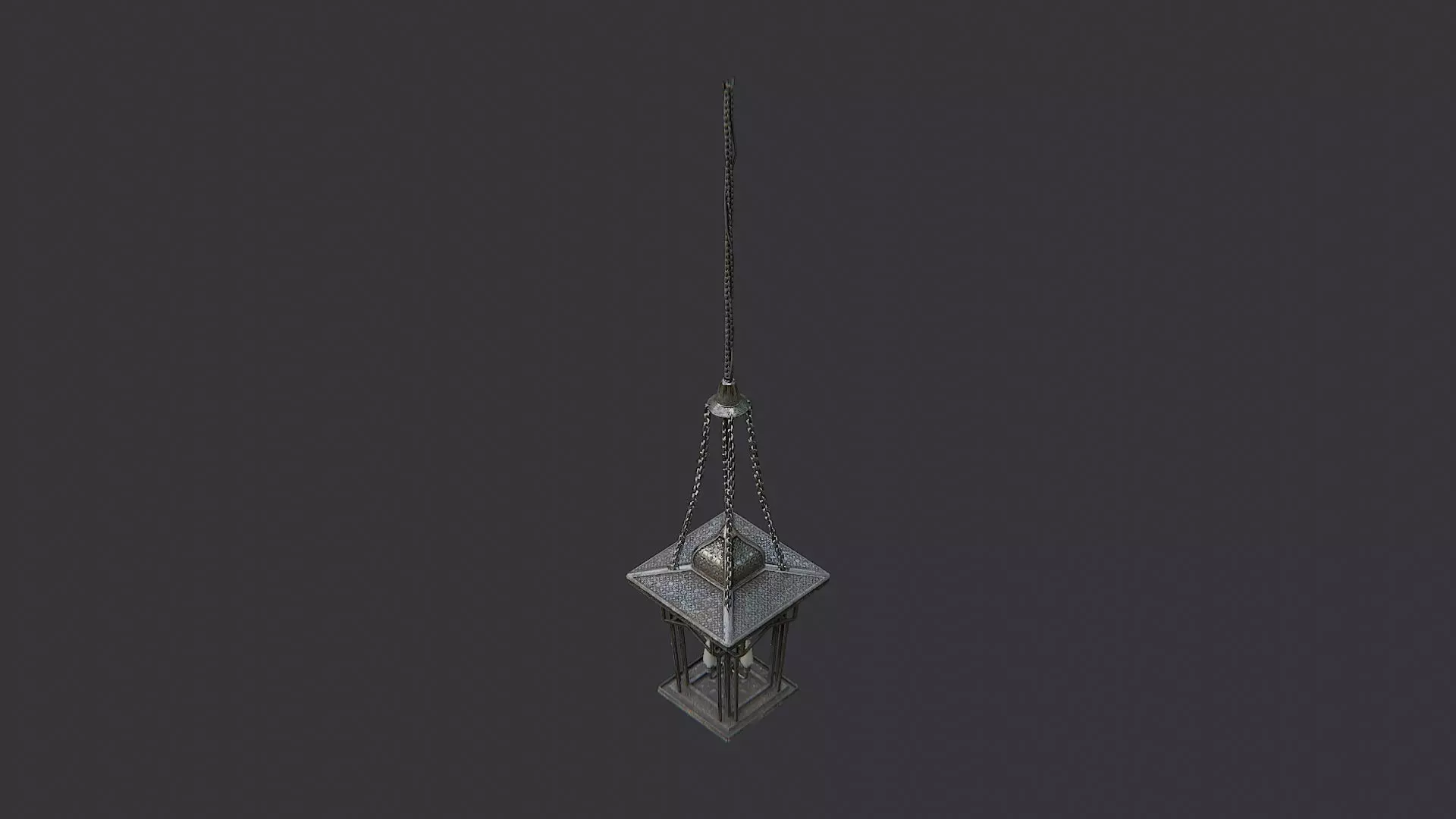 Industrial Pendant Chandelier Fixture Low-poly 3D model_3