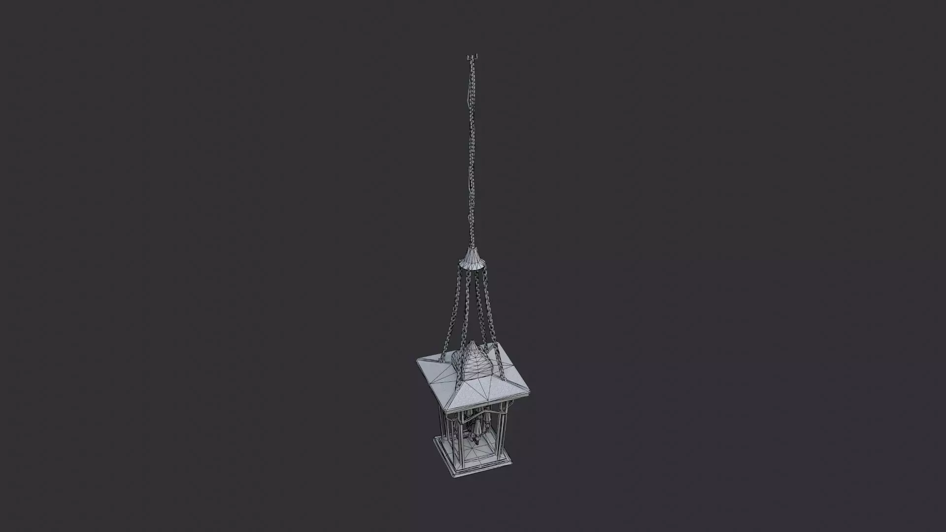 Industrial Pendant Chandelier Fixture Low-poly 3D model_7