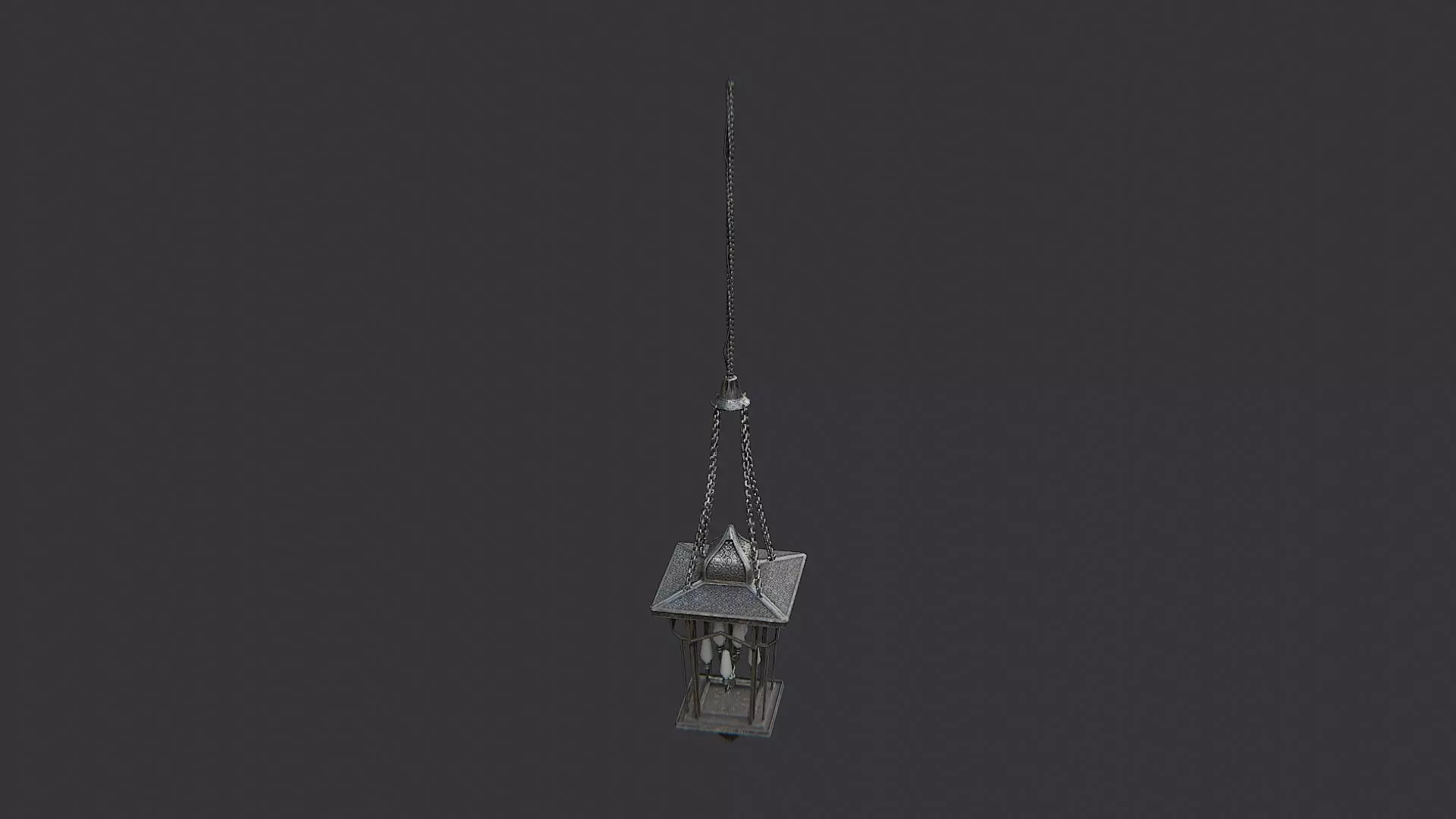 Industrial Pendant Chandelier Fixture Low-poly 3D model_1