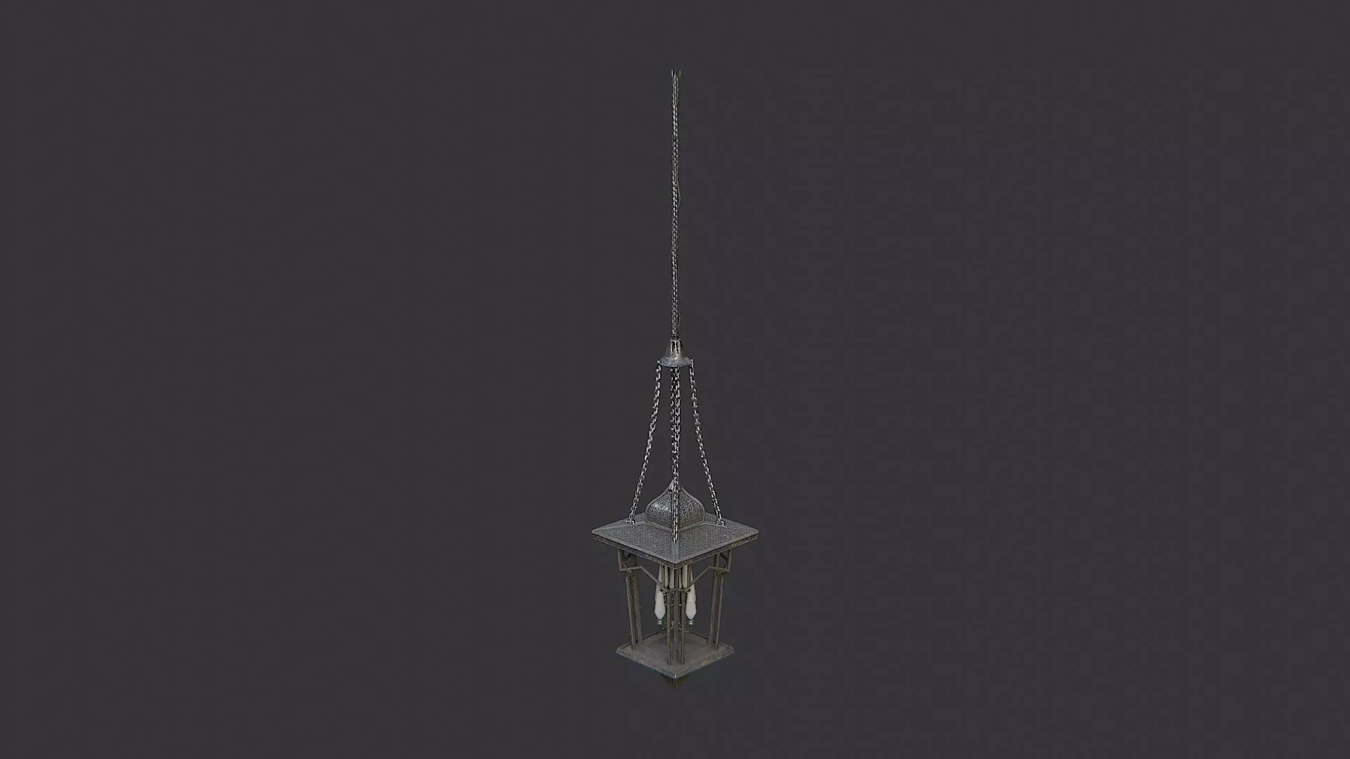 Industrial Pendant Chandelier Fixture Low-poly 3D model_2