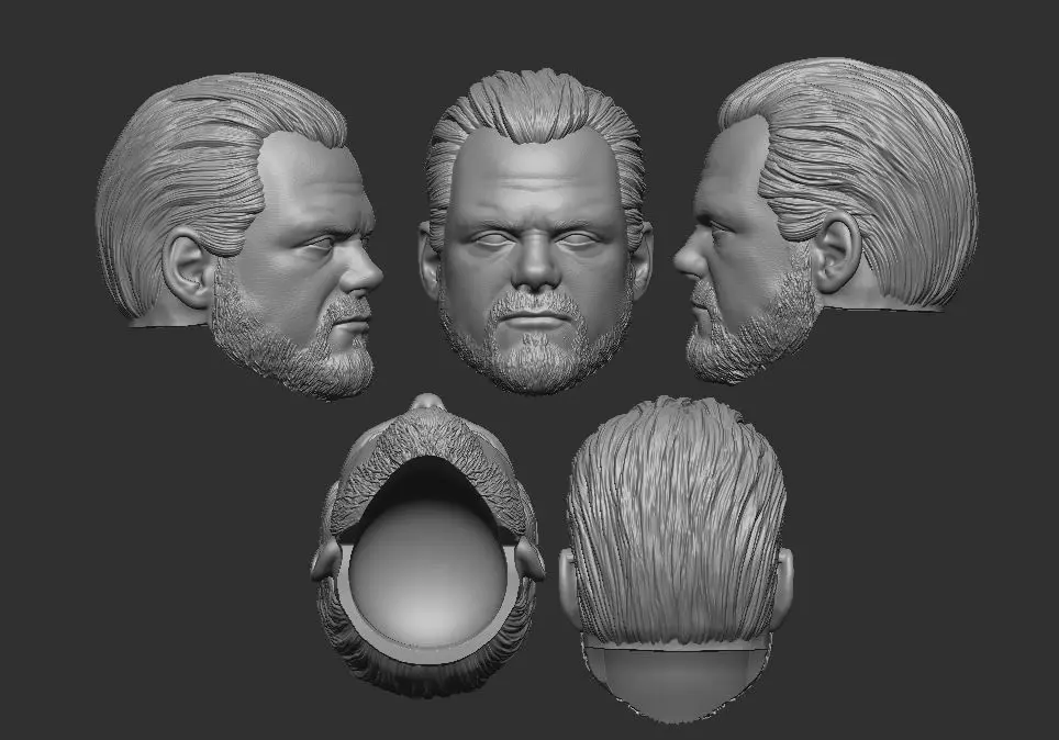 WWE Chris Benoit Headsculpt for Action Figures 3D print model_1