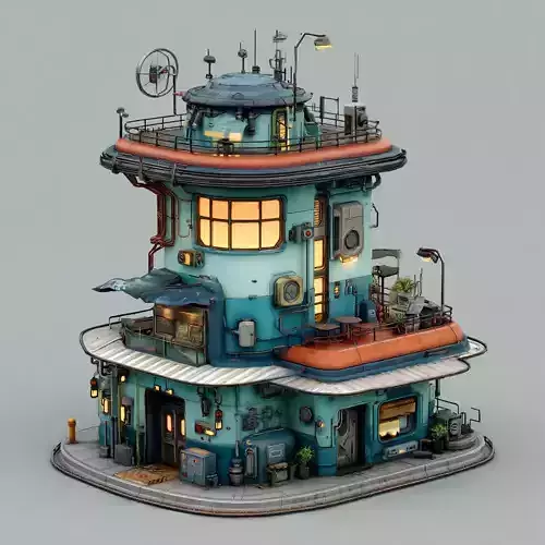 Stylized Asian Architecture Set 6 3D model 7