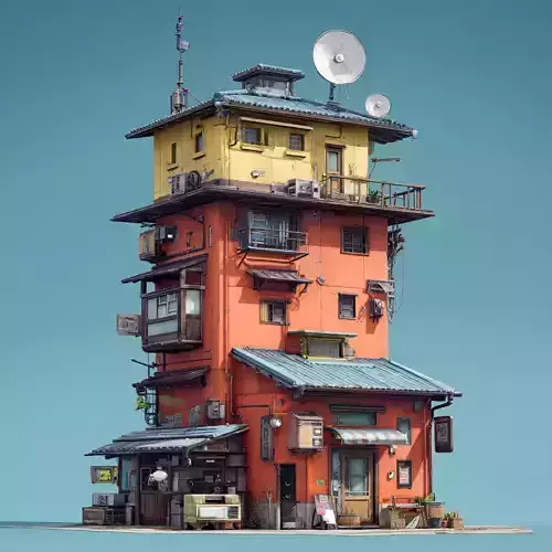 Stylized Asian Architecture Set 6 3D model 3