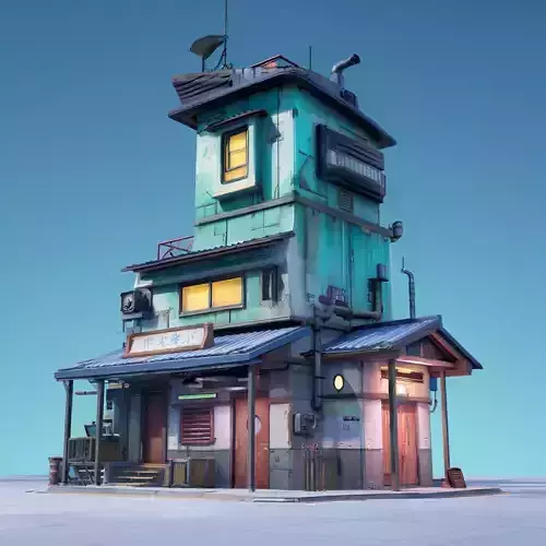 Stylized Asian Architecture Set 6 3D model 6
