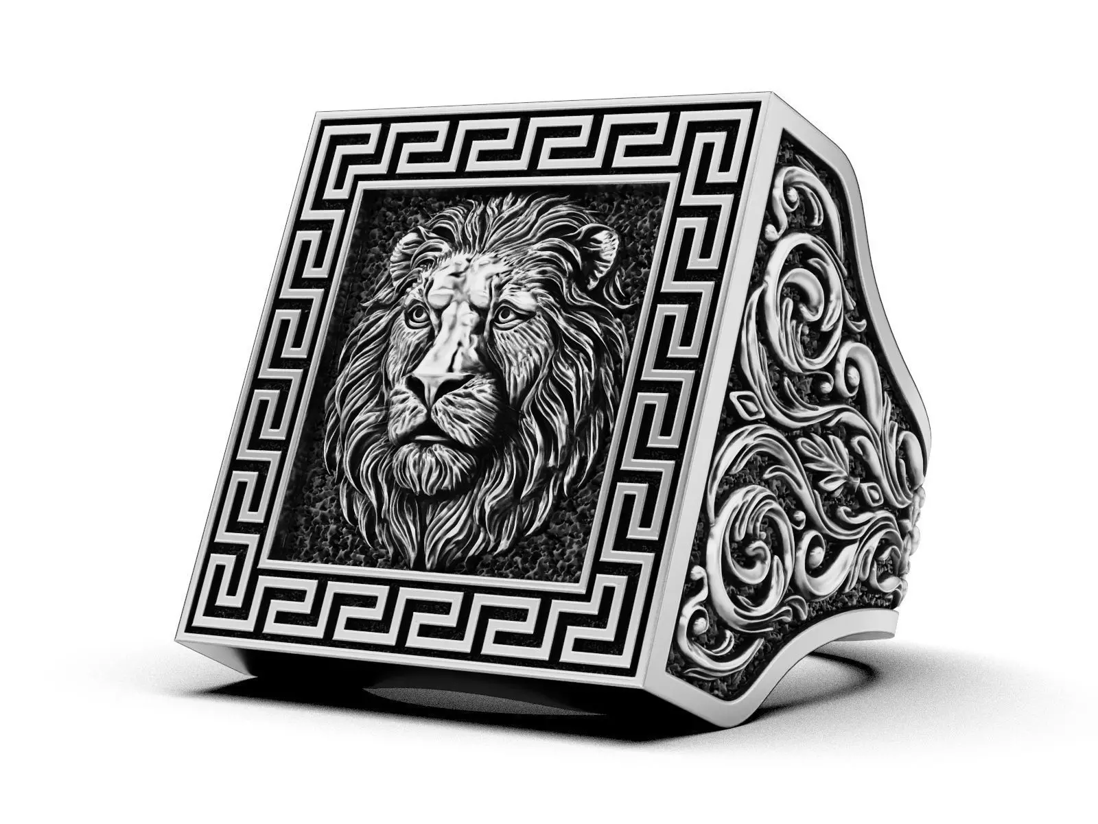 Imperial Lion Head Ring 3D print model