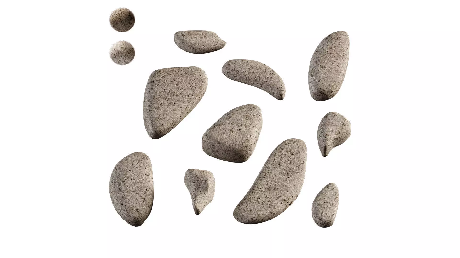 Garden Stone Set 3D model_1