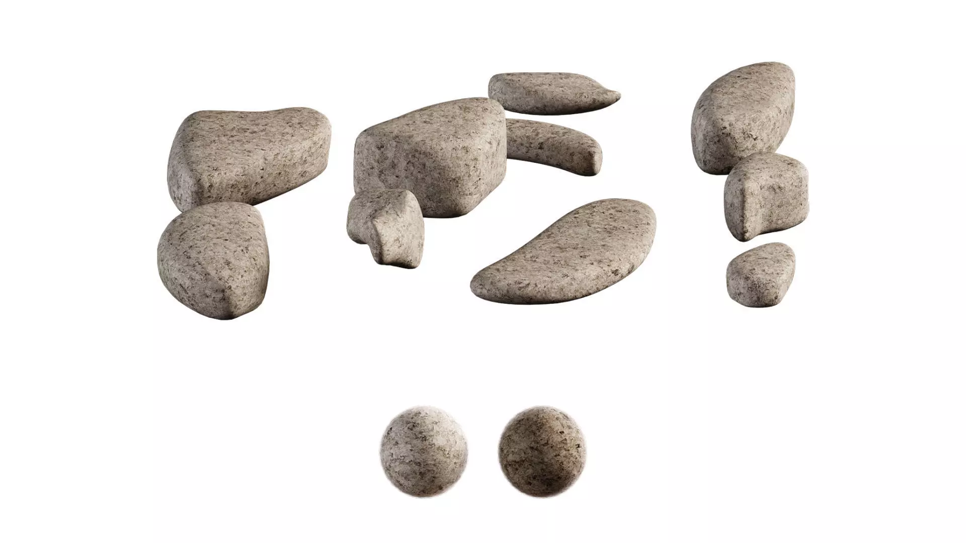 Garden Stone Set 3D model_0