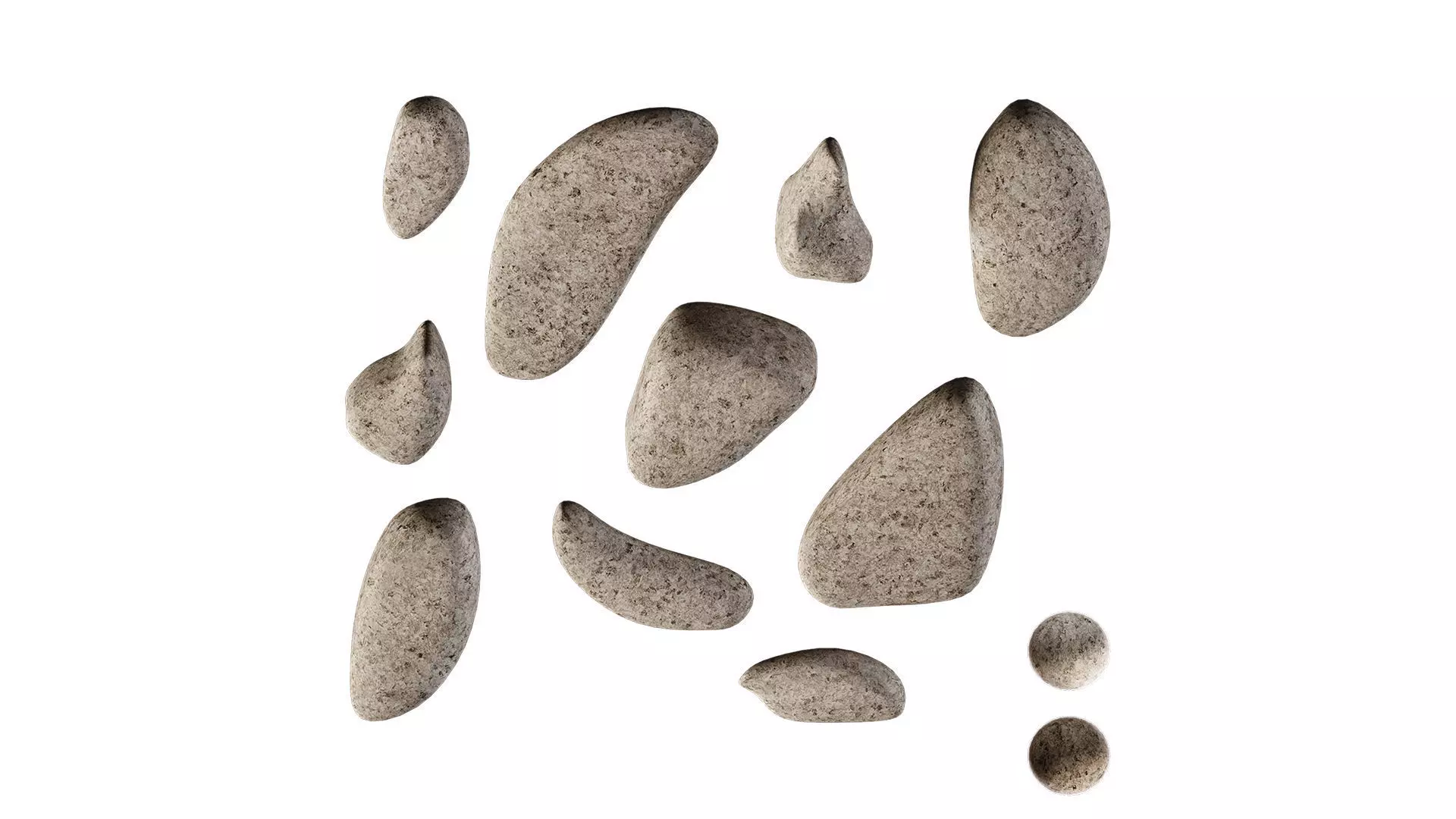 Garden Stone Set 3D model_3