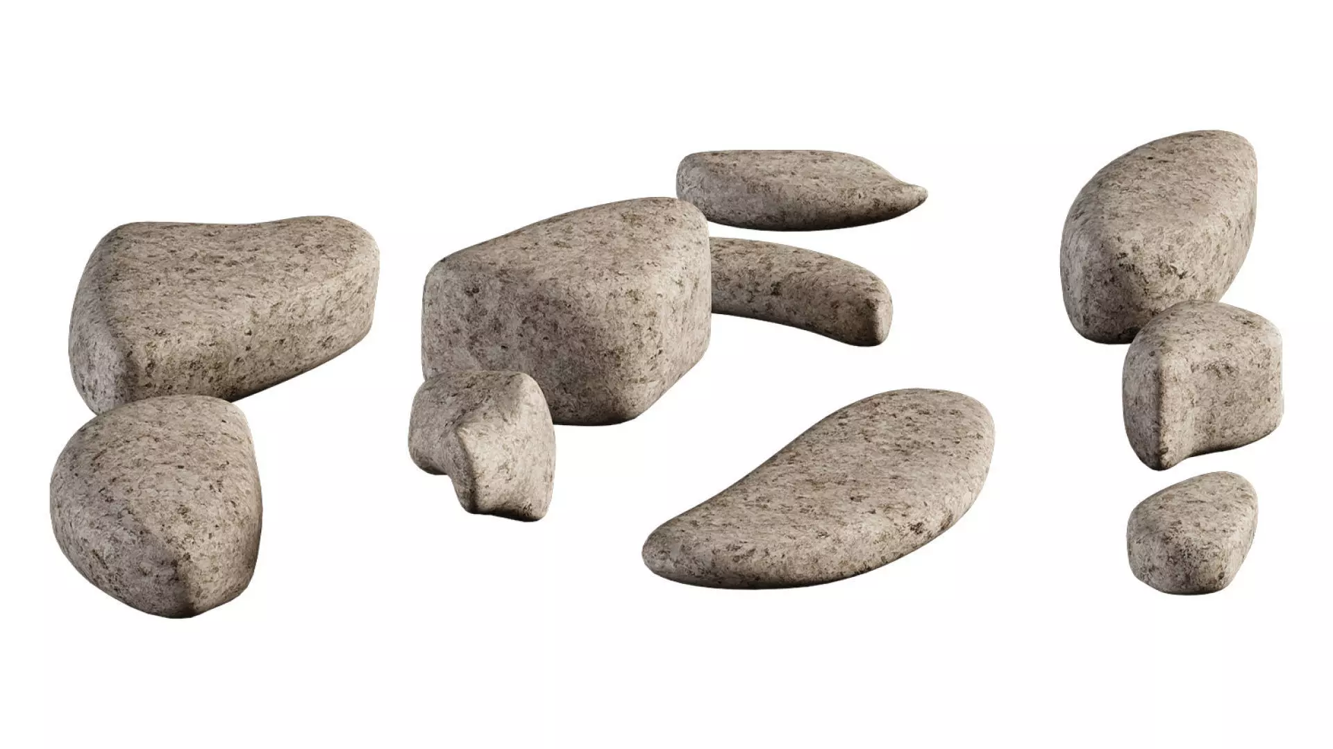 Garden Stone Set 3D model_2