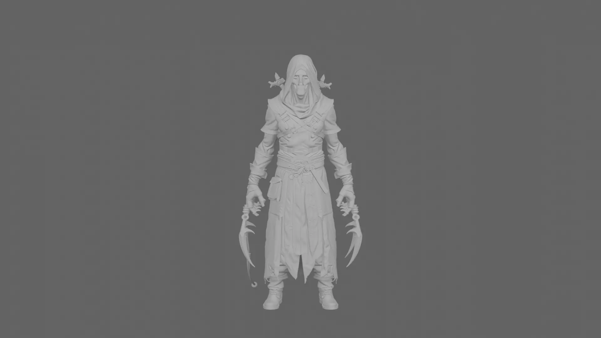 Highly Detailed Stealthy Undead Assassin 3D Model World 3D model_6