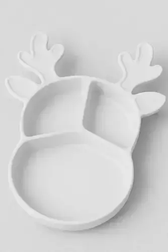 Reindeer Snack Bowl Christmas Divided Serving Dish Holiday Bowl 3D print model Reindeer Snack Bowl Christmas Divided Serving Dish Holiday Bowl 3D print model
