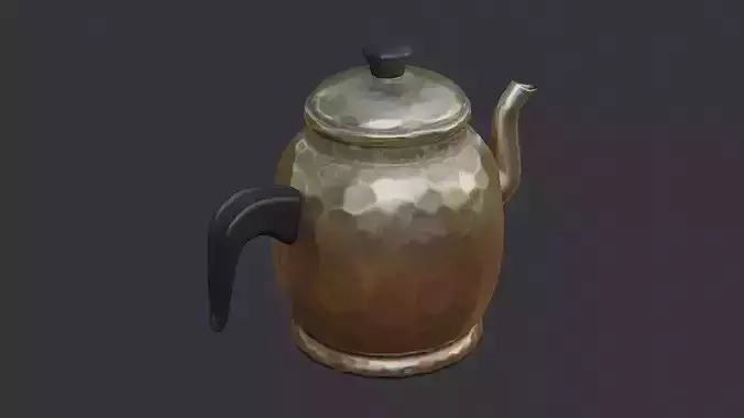 Vintage Teapot with Crackled Metal Finish