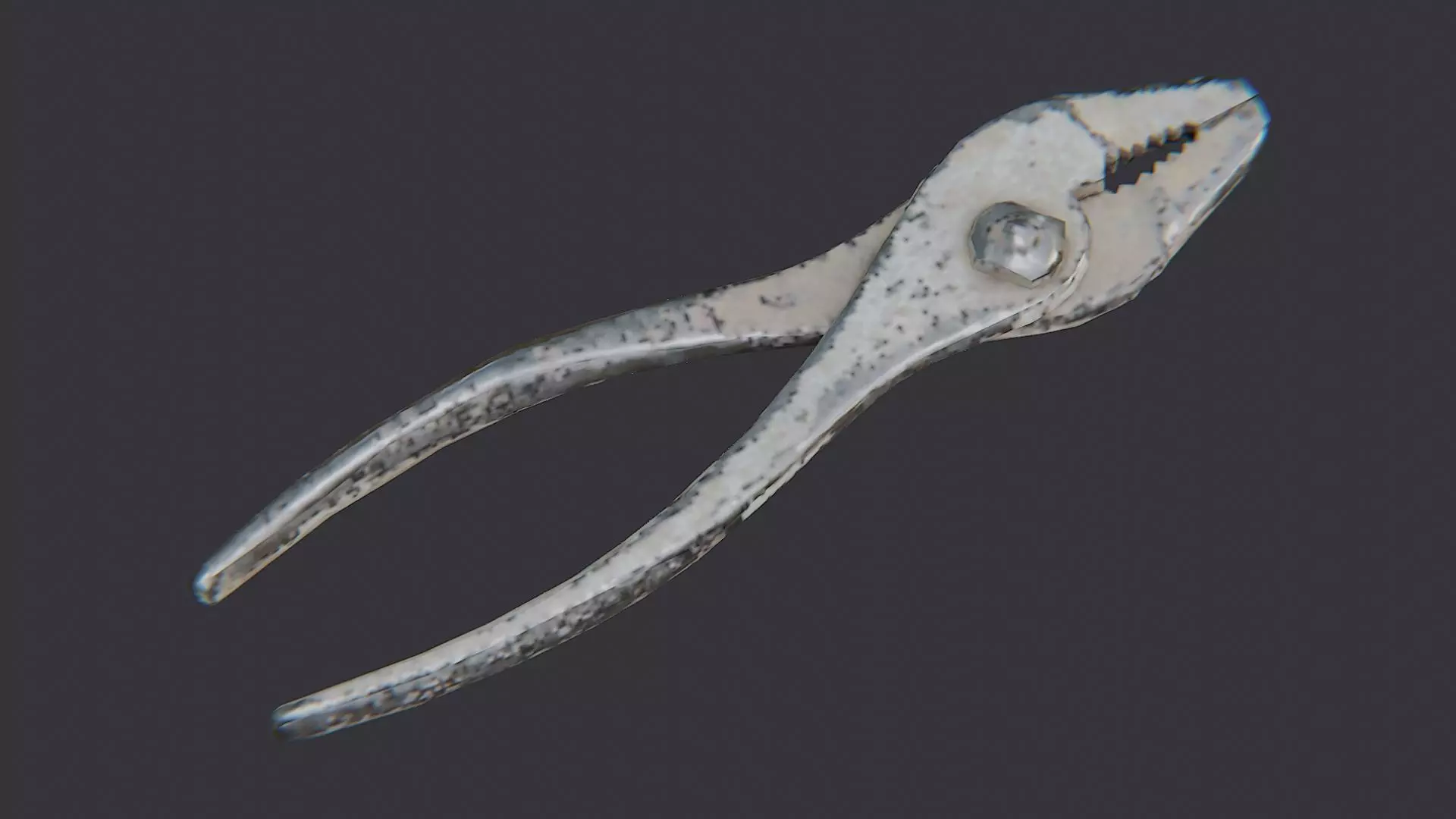 Rusty Metal Pliers Hand Tool Low-poly 3D model_4