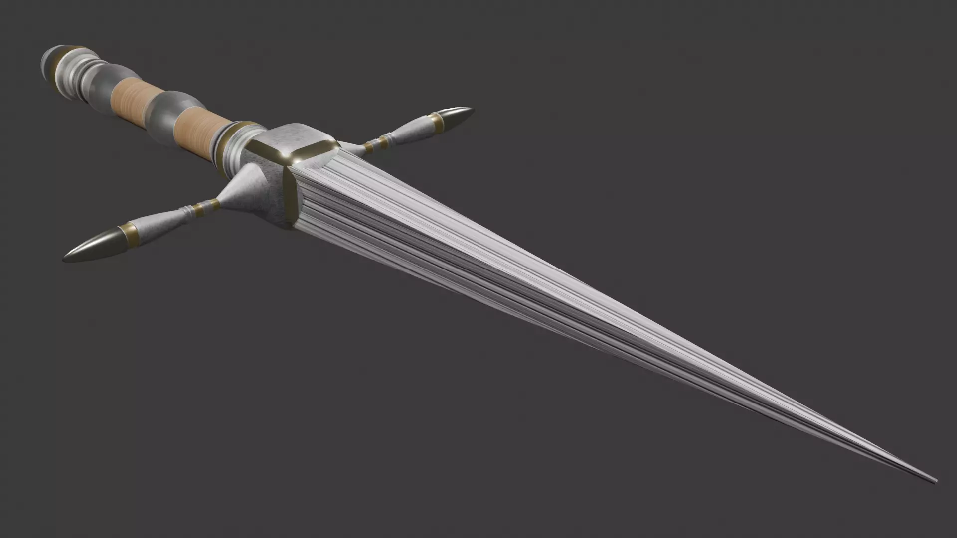 Stilet Low-poly 3D model_5