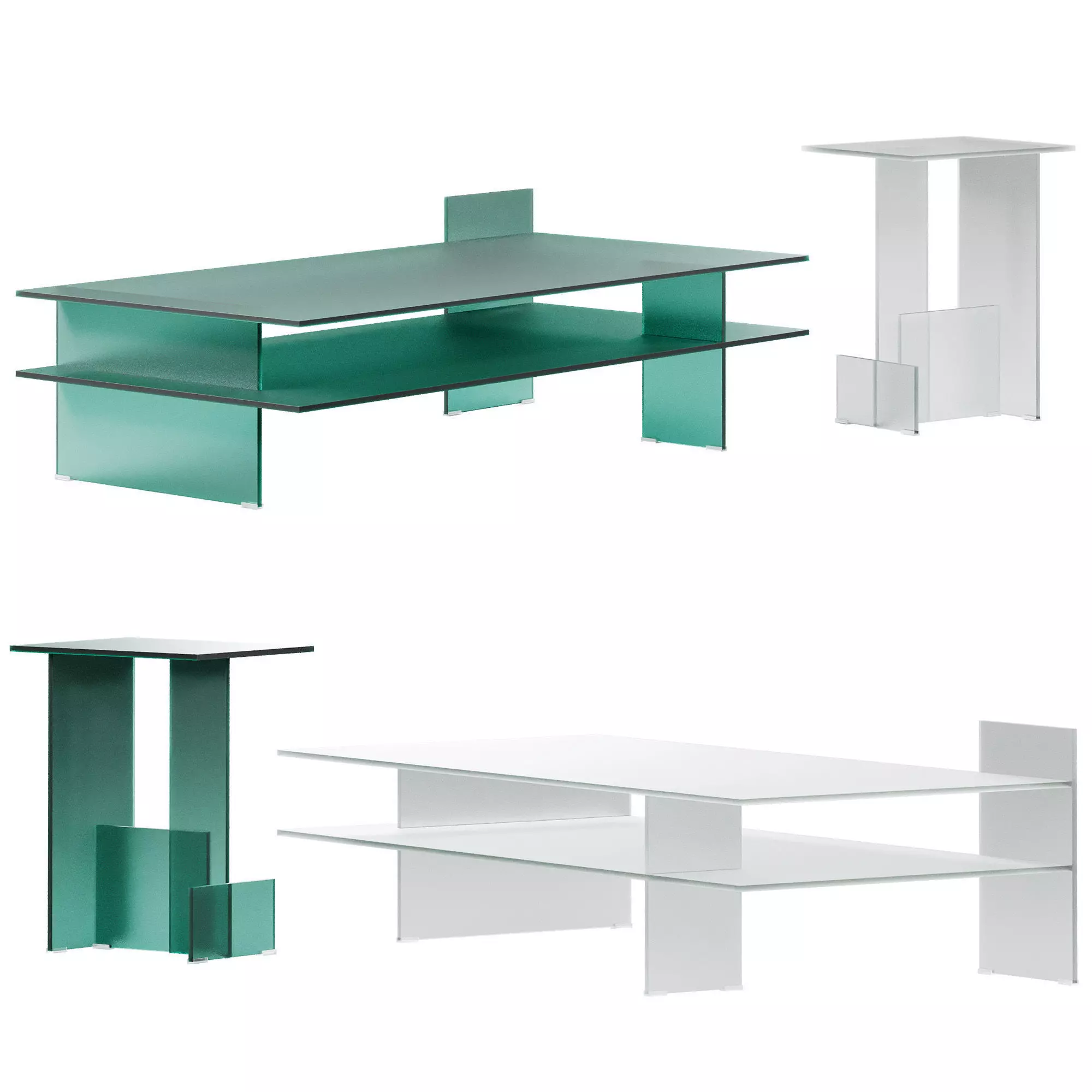 Kazimir coffee table by Glas Italia 3D model_0