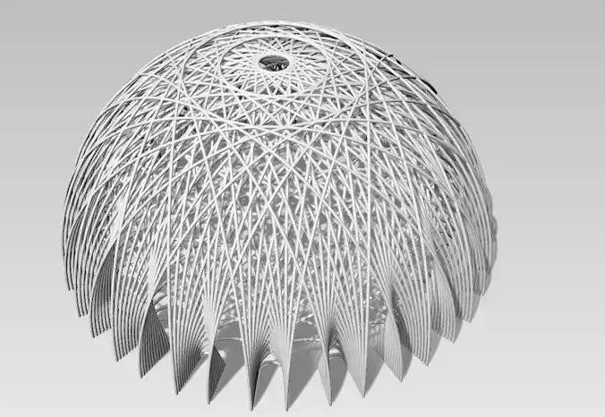 Parametric Dome Structure Architectural Pavilion 3D Model 3D model