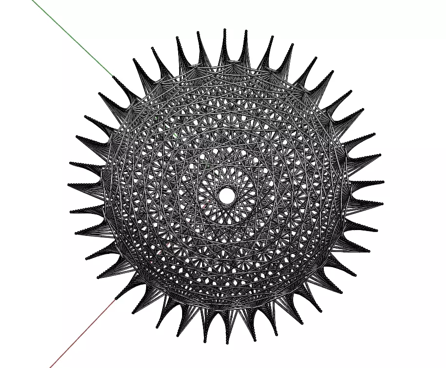 Parametric Dome Structure Architectural Pavilion 3D Model 3D model_2