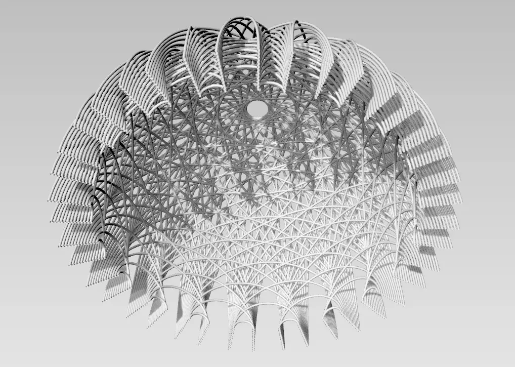 Parametric Dome Structure Architectural Pavilion 3D Model 3D model_5