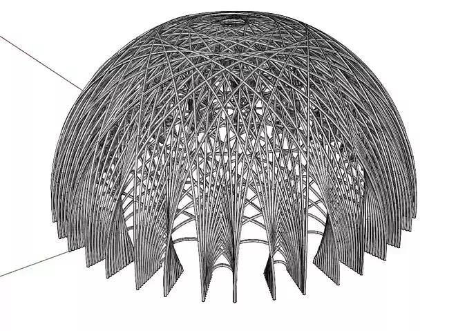 Parametric Dome Structure Architectural Pavilion 3D Model 3D model
