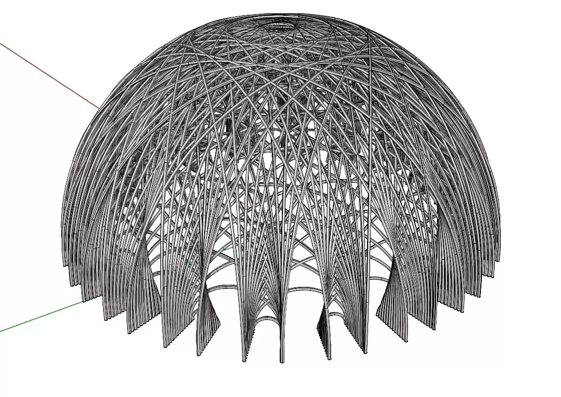 Parametric Dome Structure Architectural Pavilion 3D Model 3D model_0
