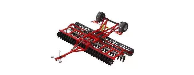 WG 0007 - Semi-mounted heavy disc harrow 6m 3D model