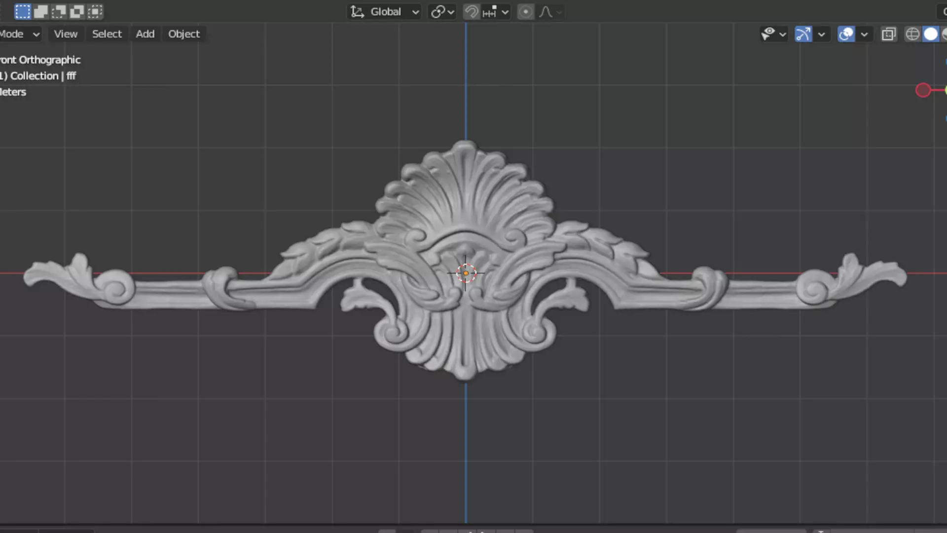 Classic decor ornament carved 78 3D model_3