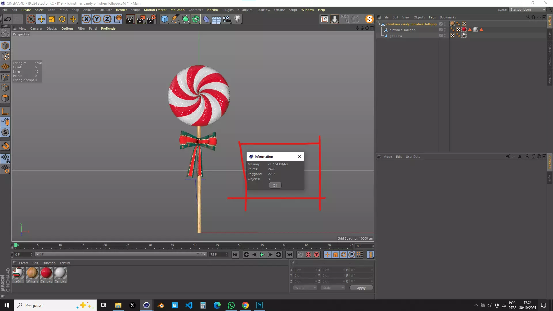 Christmas Candy Pinwheel Lollipop 3D Model 3D model_16