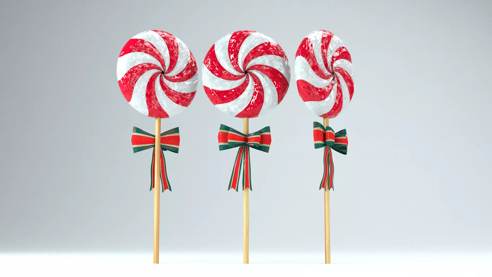 Christmas Candy Pinwheel Lollipop 3D Model 3D model_9
